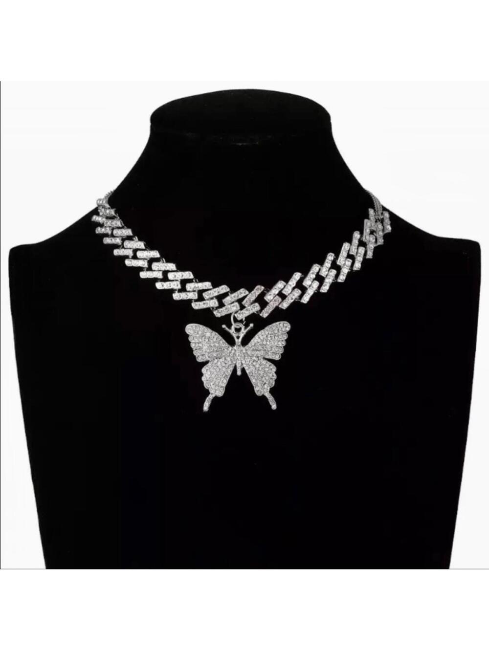 Silver Butterfly Cuban Link